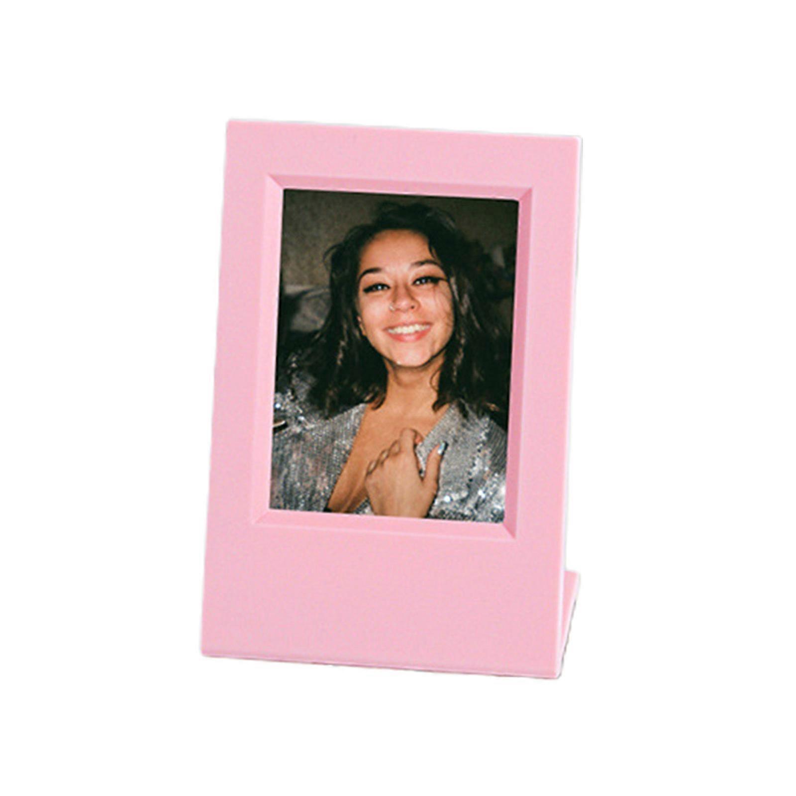 3" Photo Frame L-Shaped Vertical Collectible Pictures Frame Tabletop Display Stand Acrylic Creative Photo Frame Holder  Yellow