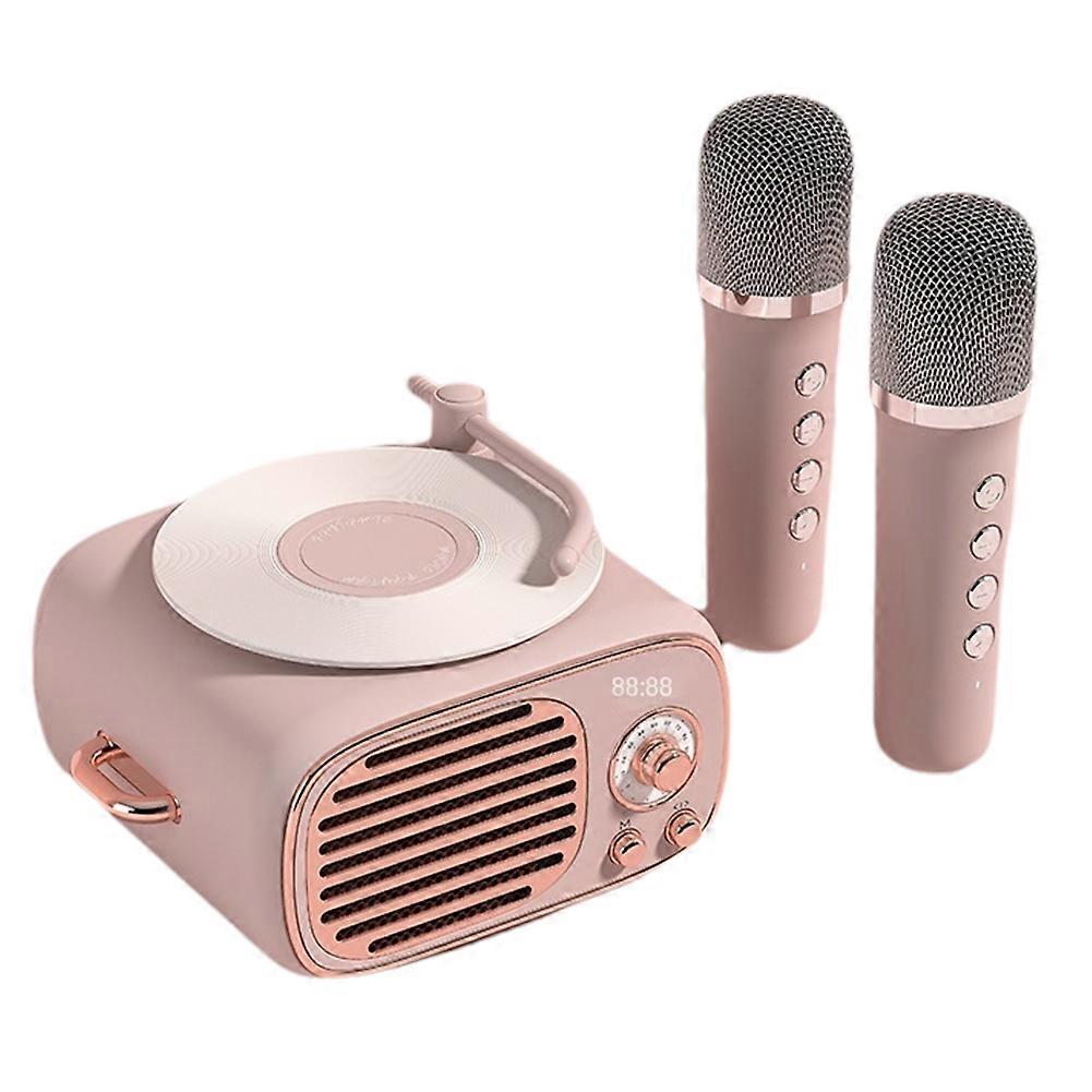 Old Fashioned Vintage A Small Bluetooth Speakers with Clock Portable Mini Bluetooth Speakers with Wireless Microphone A