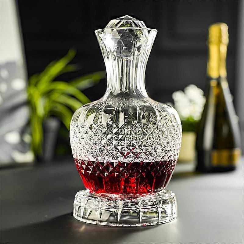Wine Decanter Lead Crystal U Shaped 1.5L with Wide Base and EasyClean Neck for All Wines
