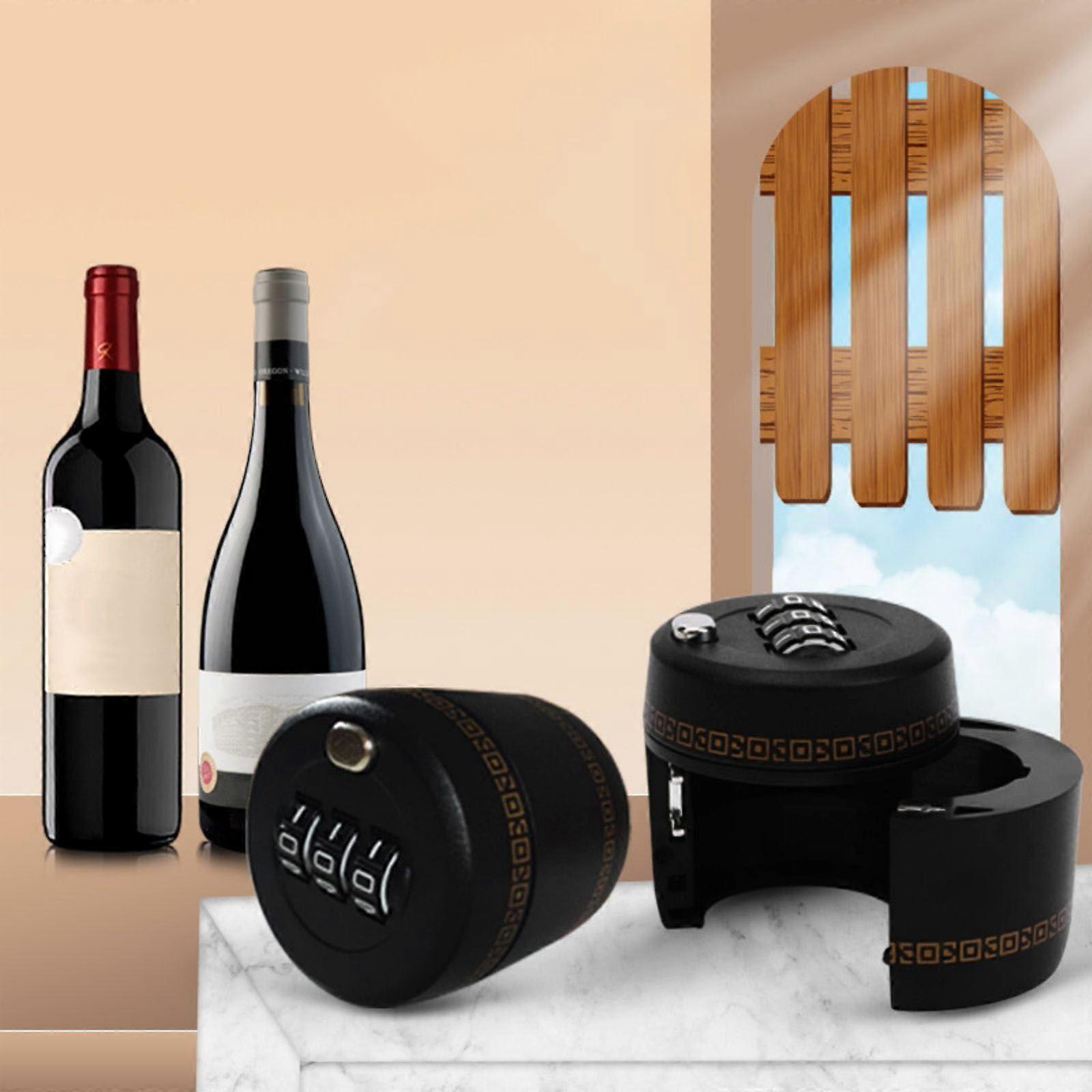 Wine Stoppers for Wine Bottles - Reusable Plastic Combination Lock Cap, Anti-Theft Safety Protection, Compatible with Standard Bottles
