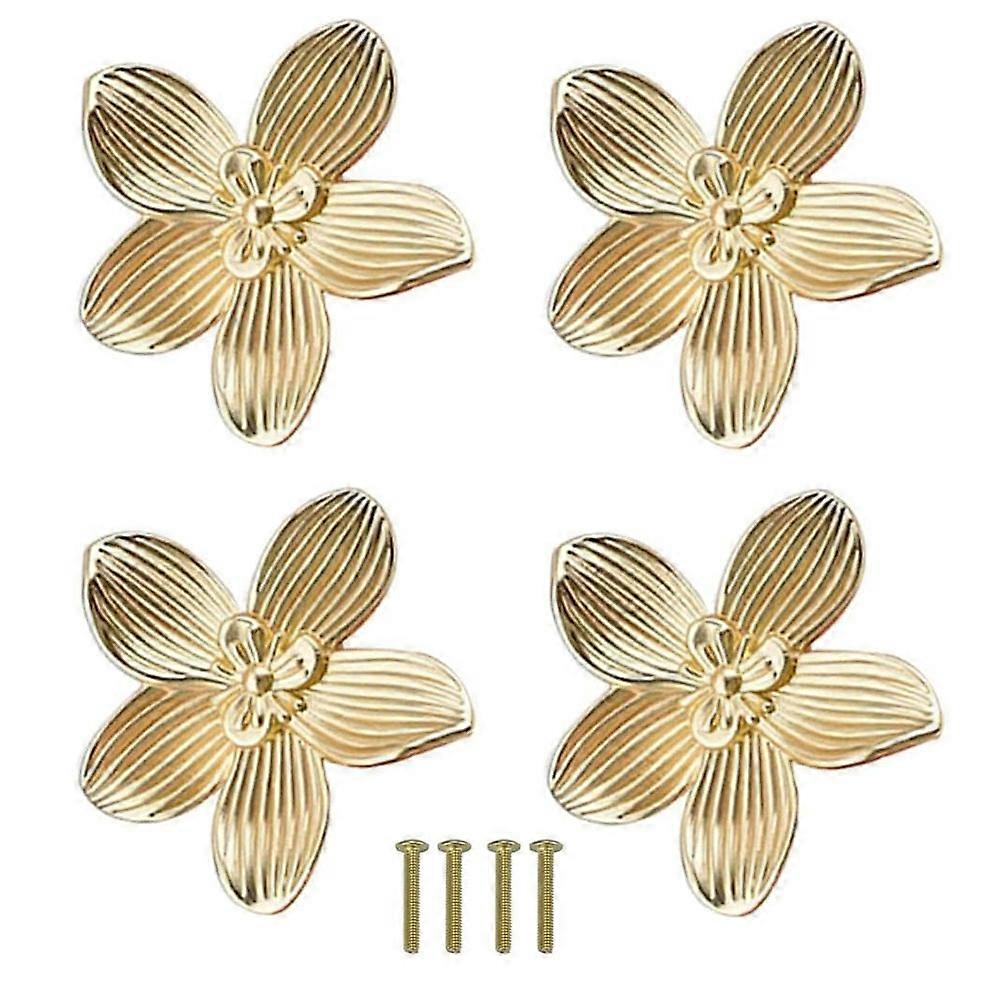 Flower Drawer Knobs Petal Cabinet Knobs Dresser Knobs Furniture Drawer Pulls Handles for Wardrobe Door Pulls Old Gold