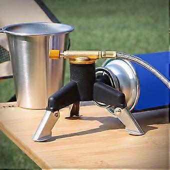 Outdoor Camping Stove Converter Head Converter Long Gas Tank with Stove Head Bracket Copper Core with Self-Locking