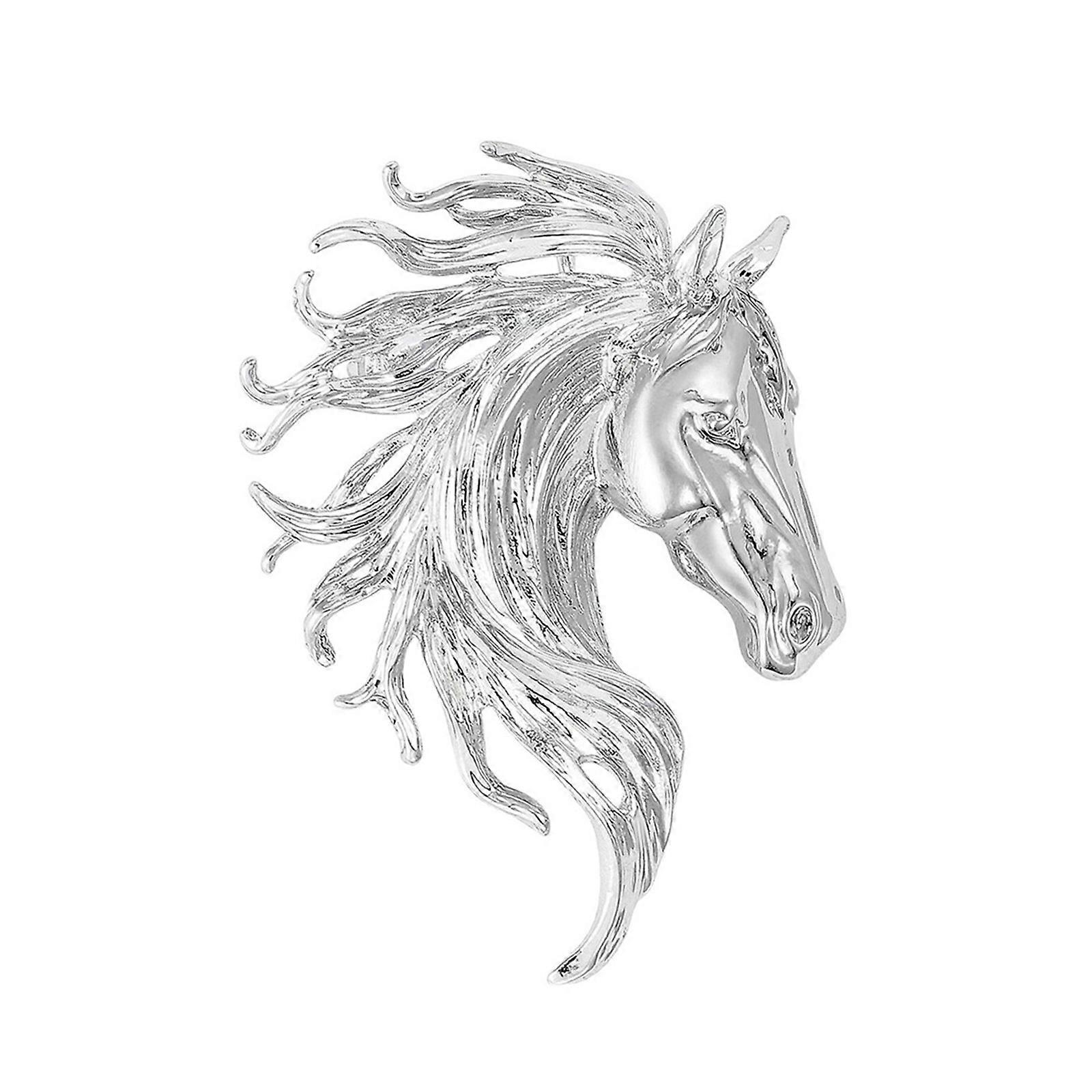 Elegant Horse Designs Brooch Alloy Materials for Work Event Daily Wear Three Color Choose Multicolor