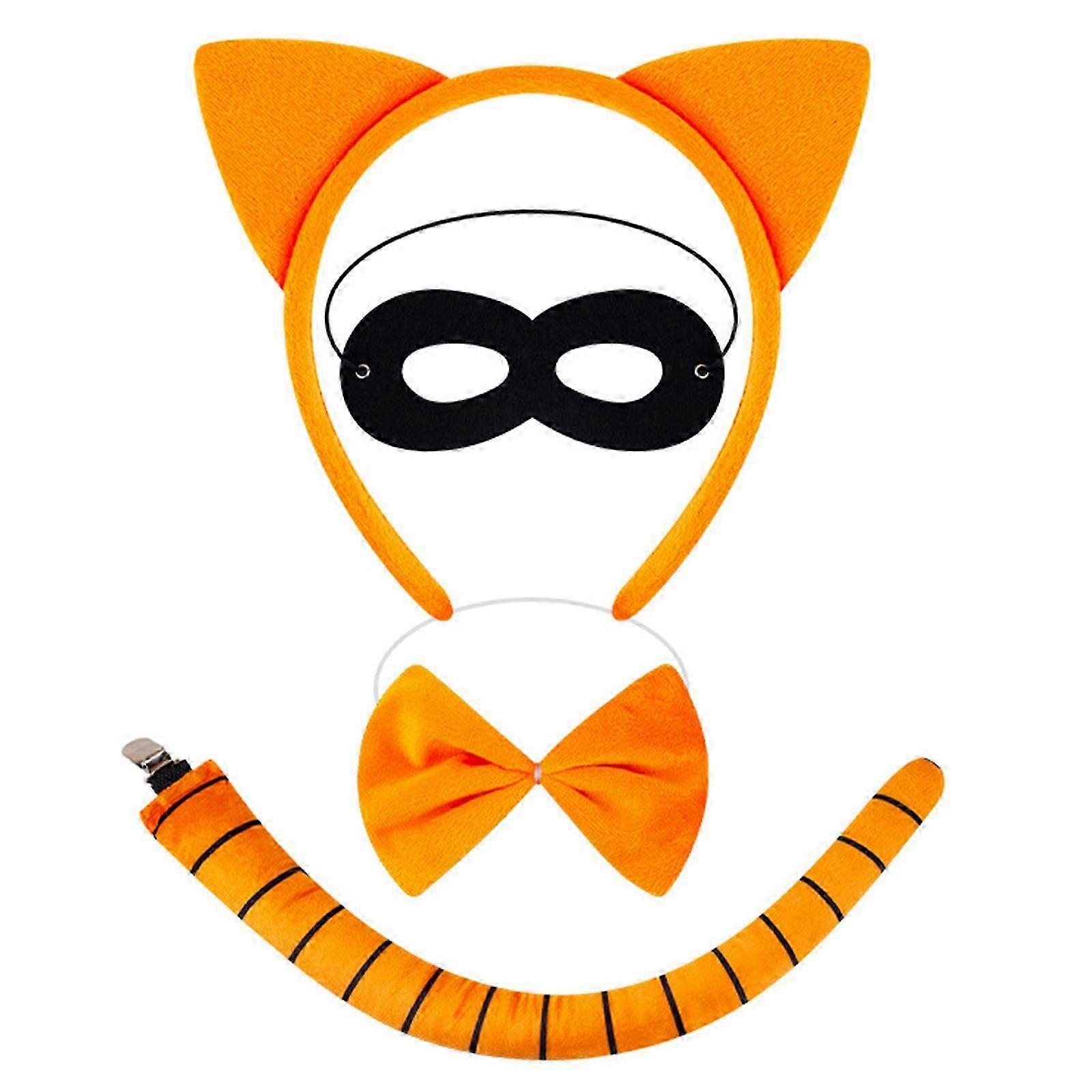 1/3/4/5 יחידות חתולים תחפושות קוספליי חתולים אוזניים סרט קשתות זנב מסכת טוטו ליל כל הקדושים ערכת אביזרי תחפושת מפוארים של בעלי חיים