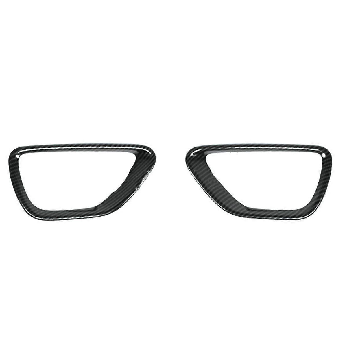 Front Bumper Fog Light Bezel Cover Trim Fog Lamp Frame for Grand 2014 - 2017 Carbon Fiber Pattern