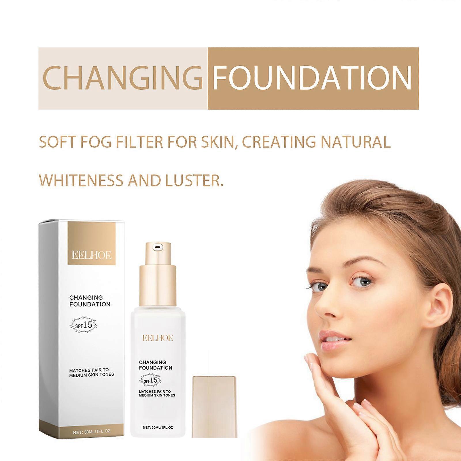 EELHOE Changing Foundation, Its Moisturizing Carry Bright Color Of Skin Block Defect Containment Exquisite Light Lasting Foundation
