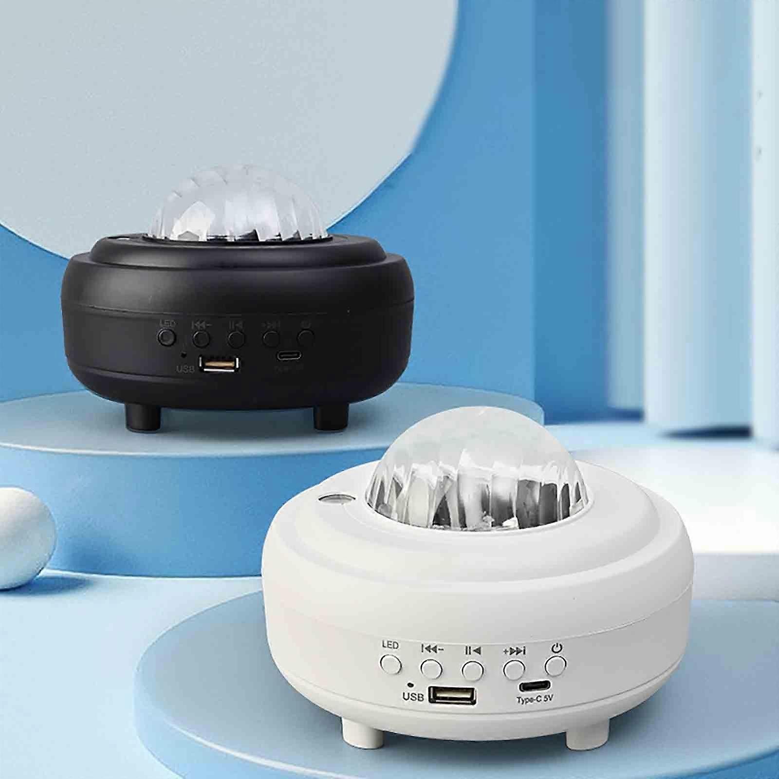 Jacenvly 2024 New Bluetooth Speaker with Aurora Light Projection, Colorful Subwoofer, Small Night Light - Black