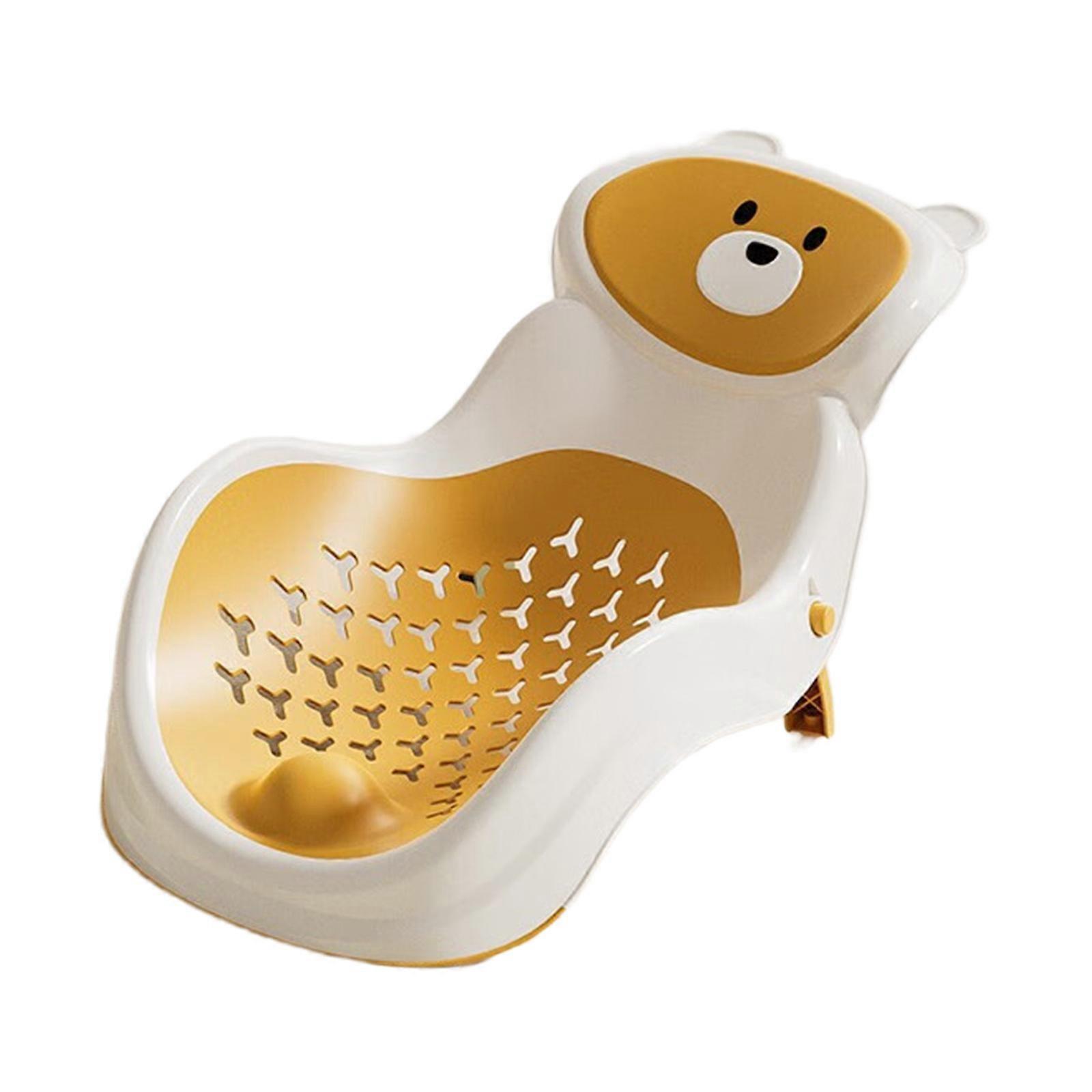 Child Safe Bath Basin Bear Theme Ergonomic Structure Feature Space Efficient Storage  Yellow