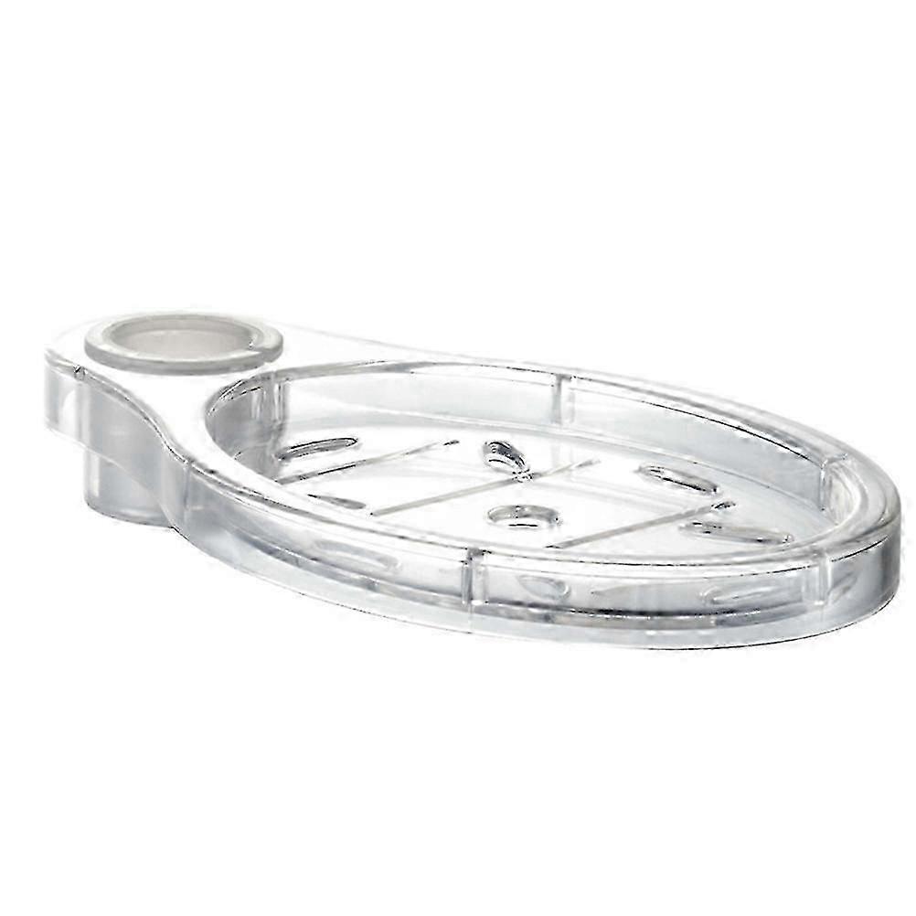 Oval Soap Tray Clear Adjustable Height Dish for Shower Bathroom Holder