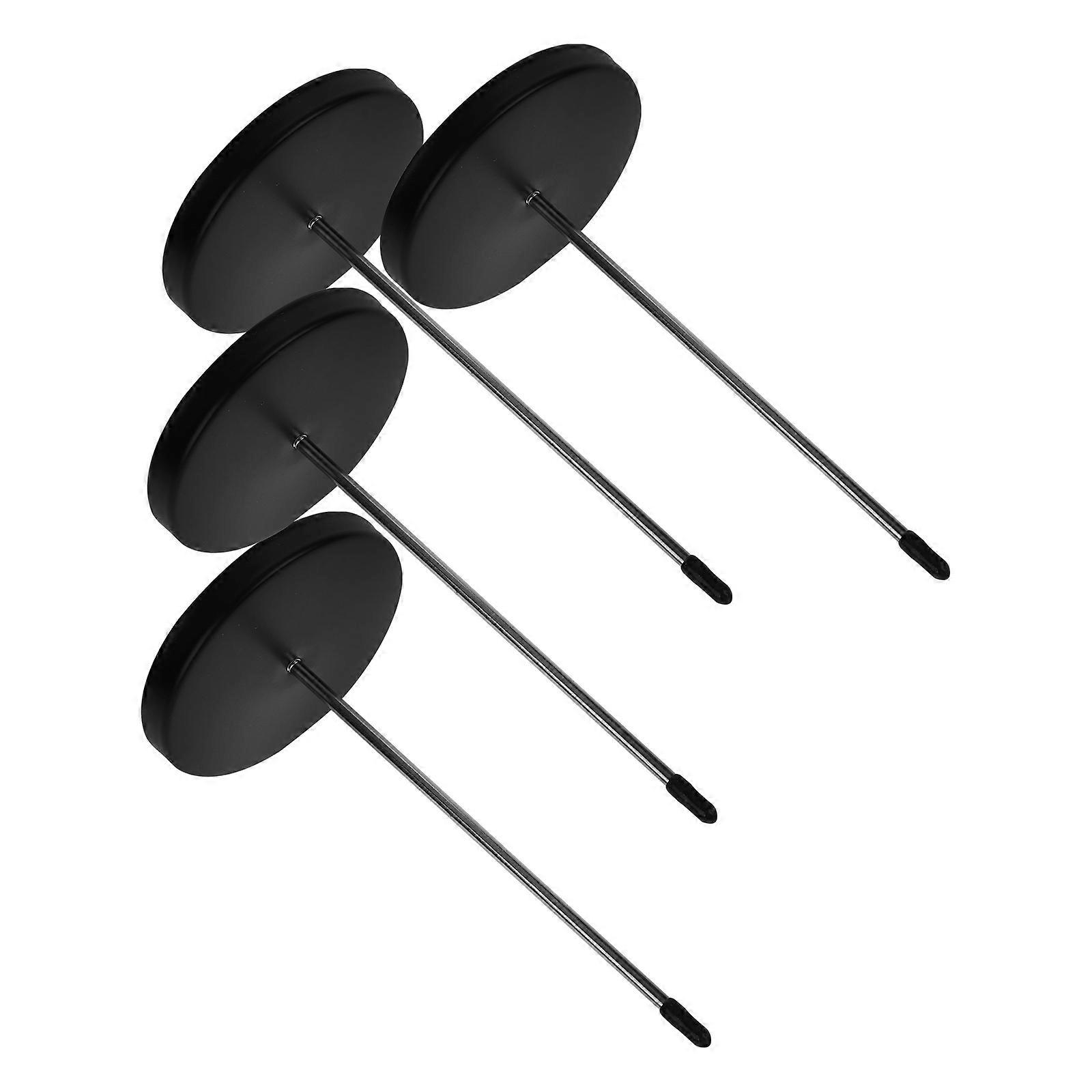 Ensemble de 4 supports à picots en acier inoxydable pour menus et reçus, de couleur noire.