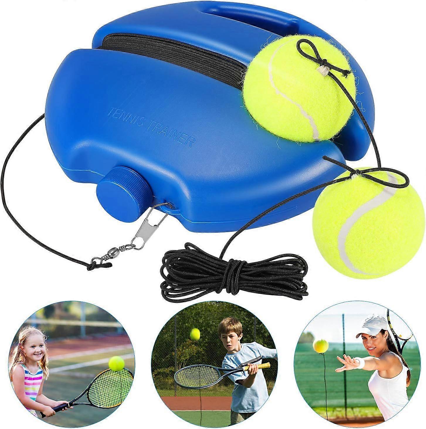 Σετ εκπαιδευτή τένις, βάση εξοπλισμού εκπαιδευτή τένις με κορδόνι και 3 μπάλες ριμπάουντ για σόλο εξάσκηση