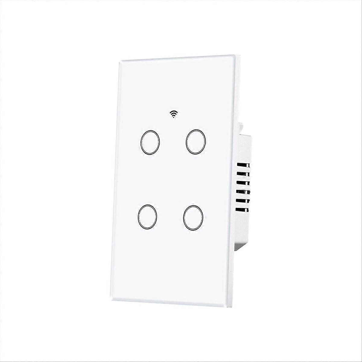 WiFi Smart Light Switch Glass Touch Control, 4-way Rectangular