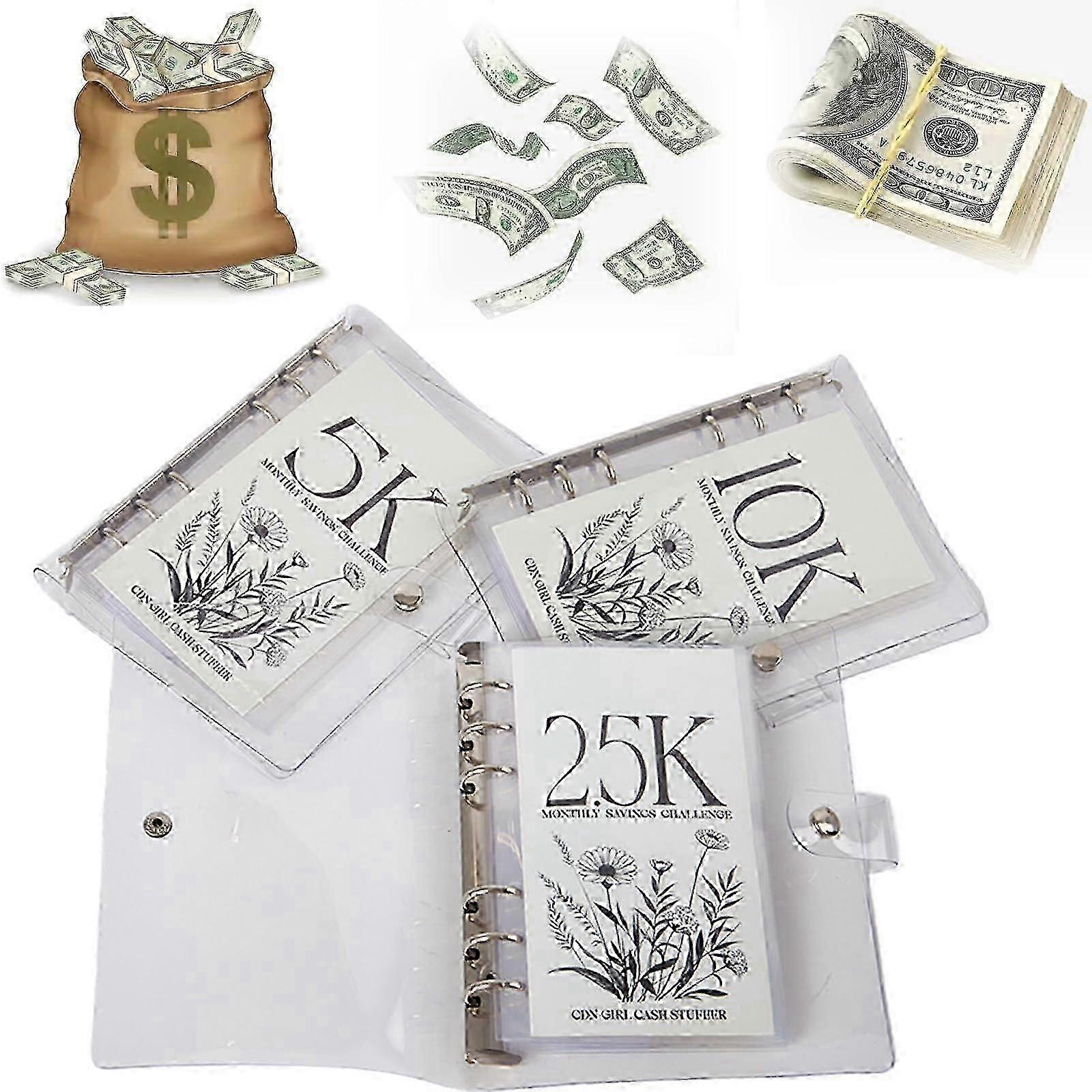 12-month Envelopes Money Saving Challenge Binder,savings Challenge Binder,money Savings Challenges Book With Envelopes