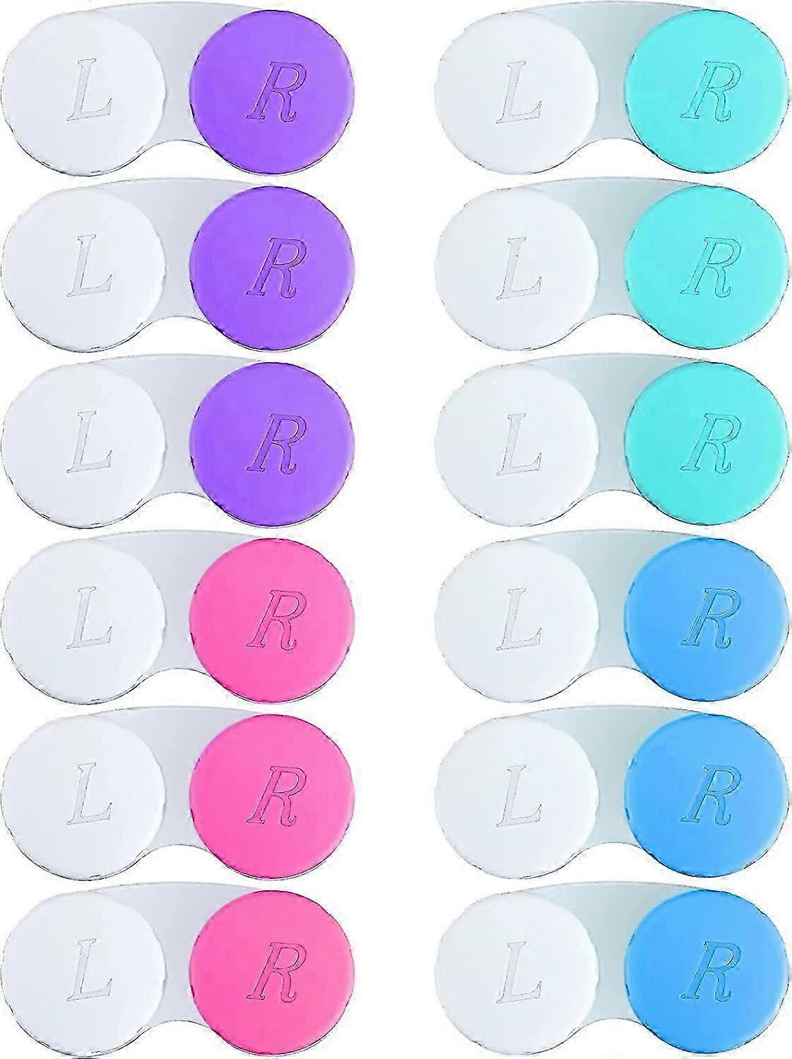 12PCS Contact Lens Box Left/Right Eyes Holder Container