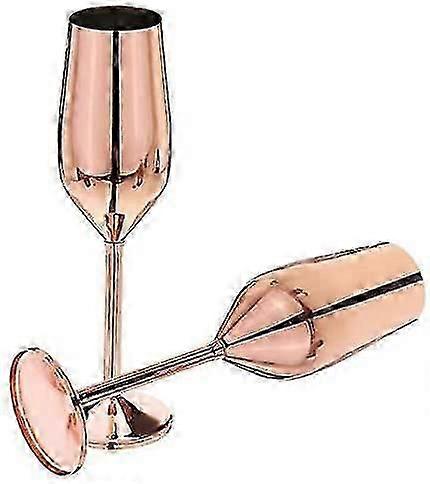 Stainless Steel 200ml Champagne Flute Glasses 2 Sets