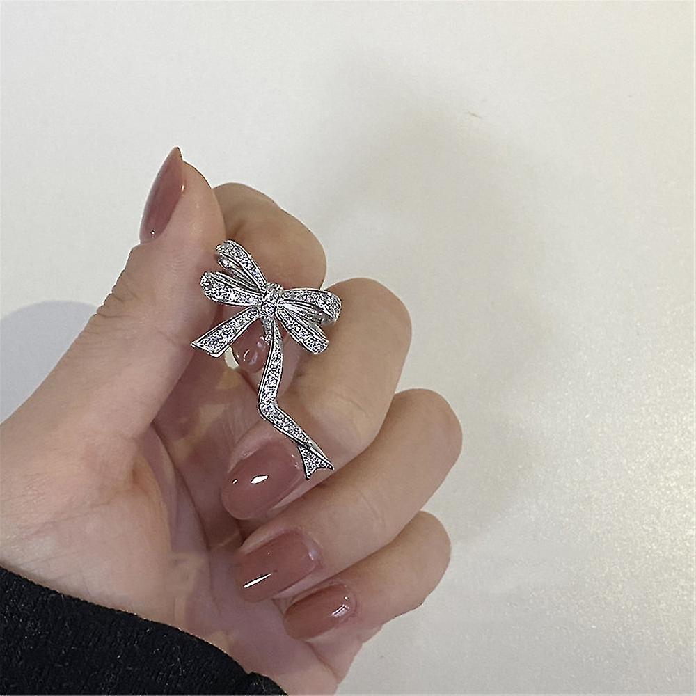 Femmes Élégant Bowknot Strass Bague Bijoux