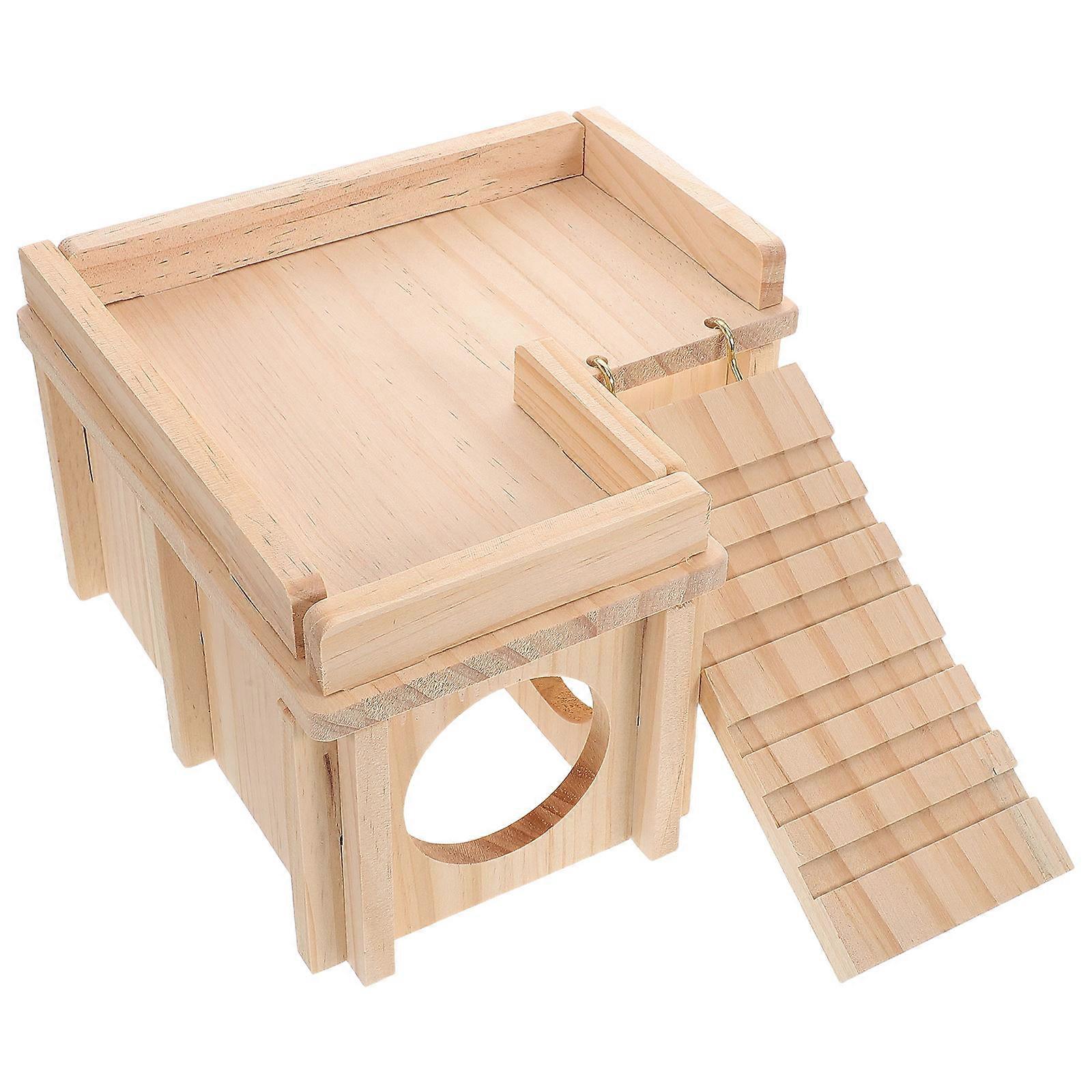 Lizard Habitat Large Bearded Dragon Hideout with Climbing Ramp and Platform