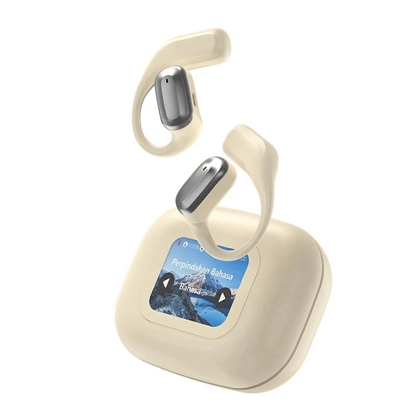 Headphones Translating Earbuds For Smooth Communication With Text Transcription Function ABS Beige