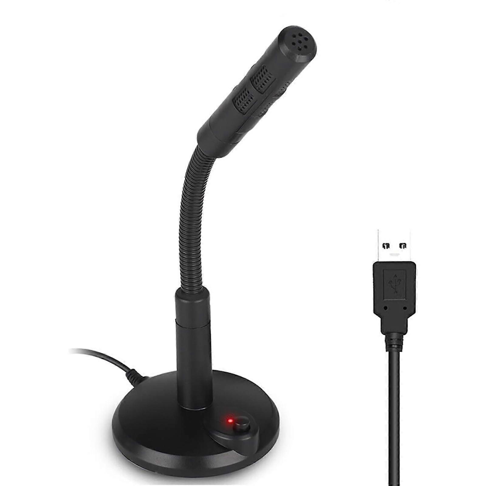 Usb Computer Microphone Portable With Adjustable Stand Plug & Play For Meetings, Online Classes, Games