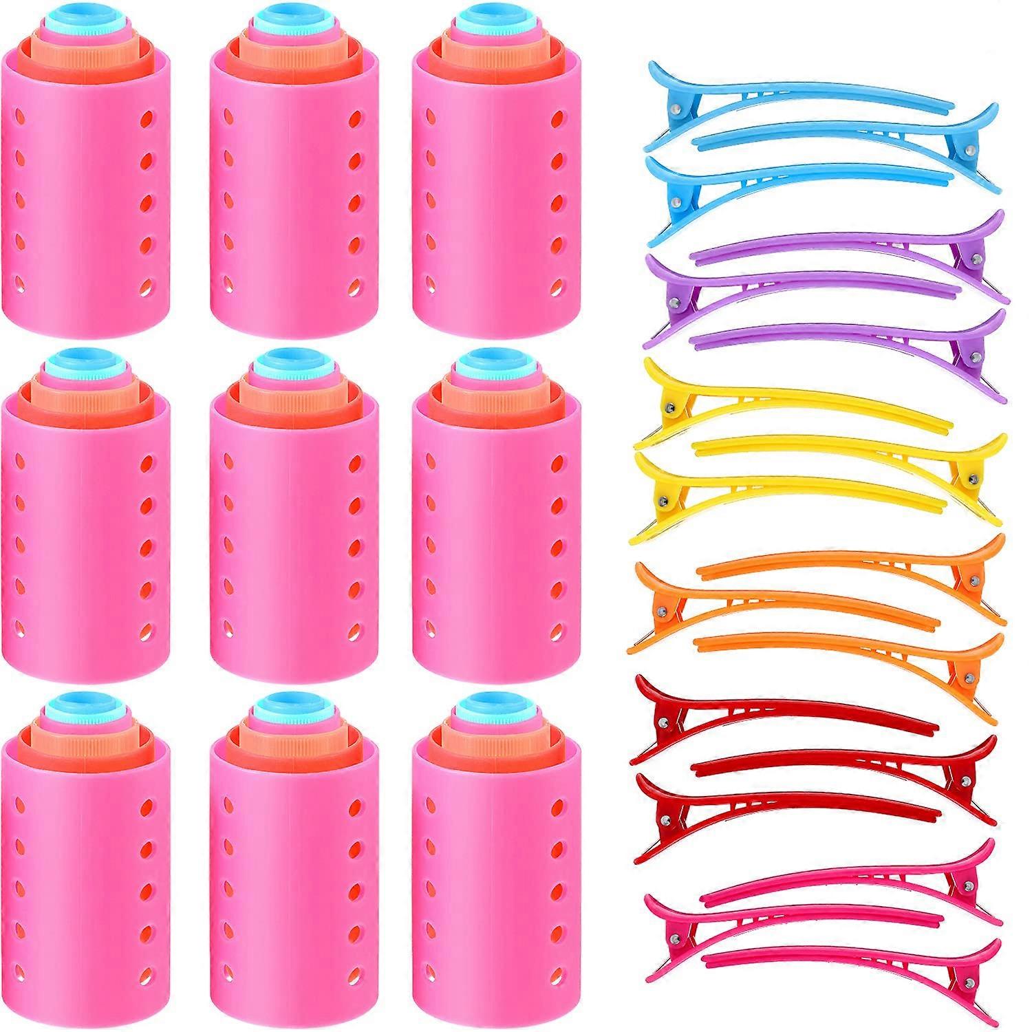 54Piece Multicolor Magnetic Hair Rollers Set with Clips, Multiple Sizes for Gentle Styling