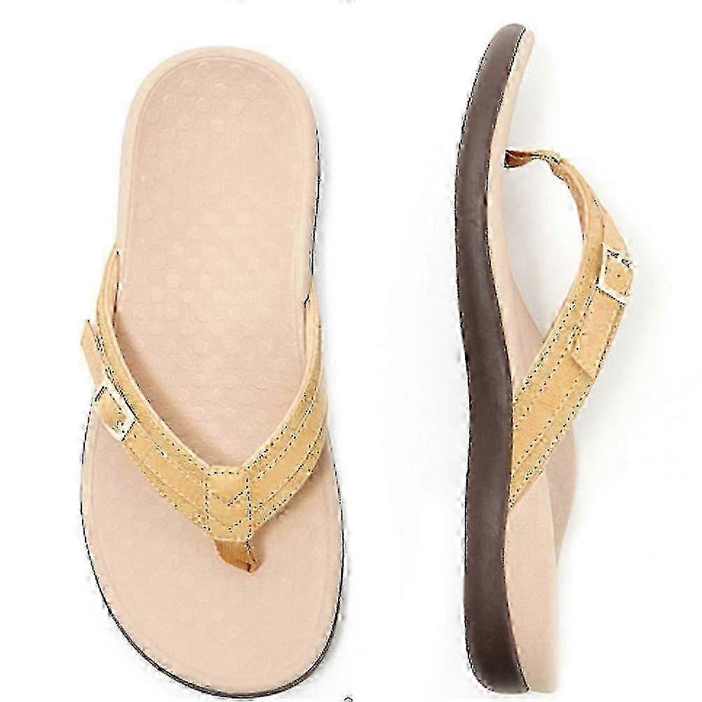 Vionic dames sklisikre flip-flop strandsandaler med spenne