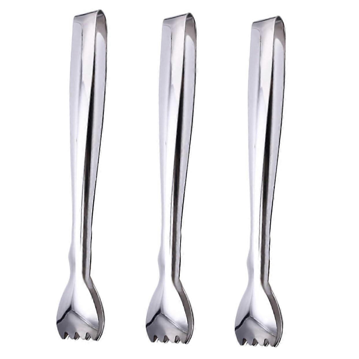3pcs Stainless Steel Serving Tongs Rustproof MultiUse for Cooking BBQ Salad Buffet Picnic