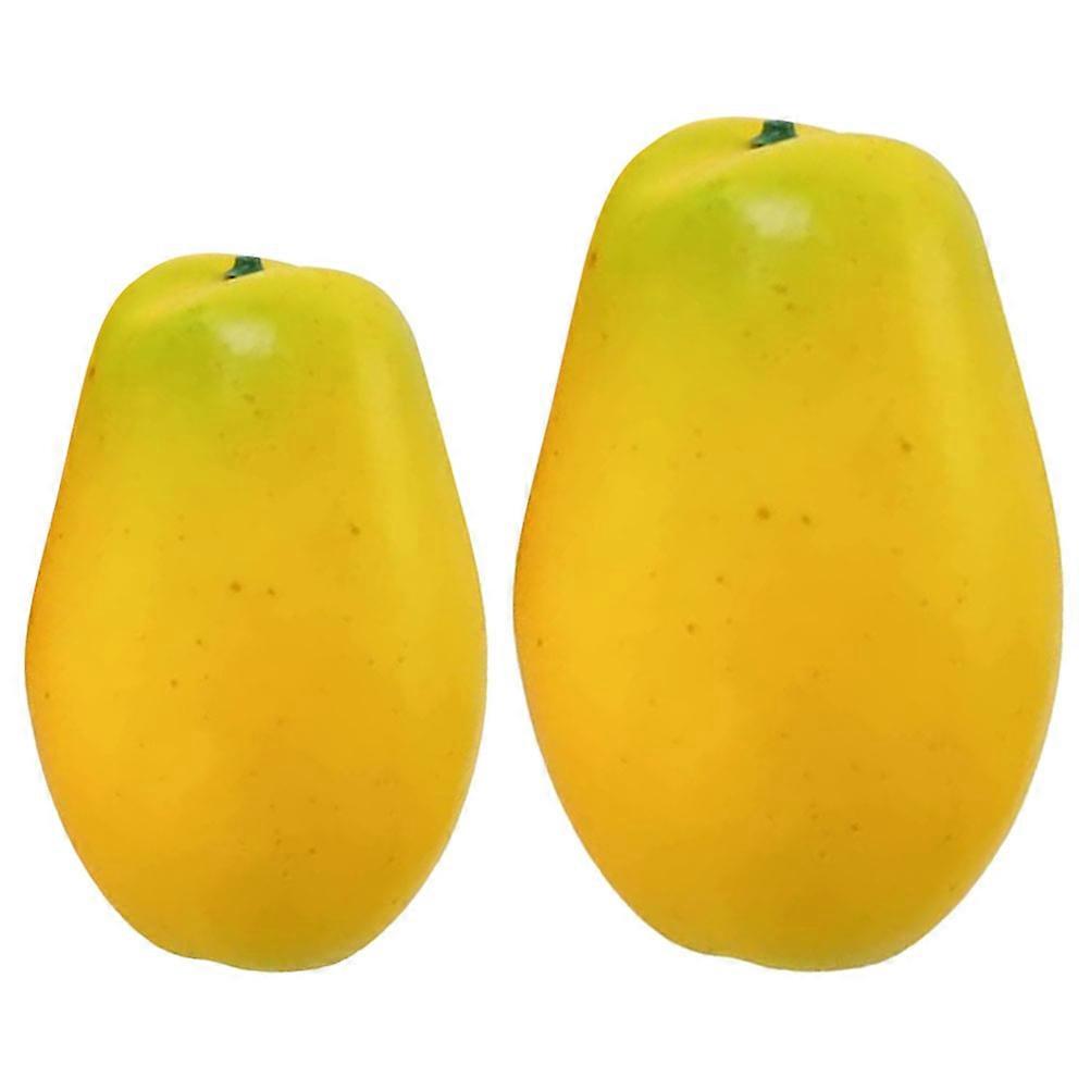 Fruit Model Props for Decor 8Pcs Artificial Pawpaw Simulation Yellow