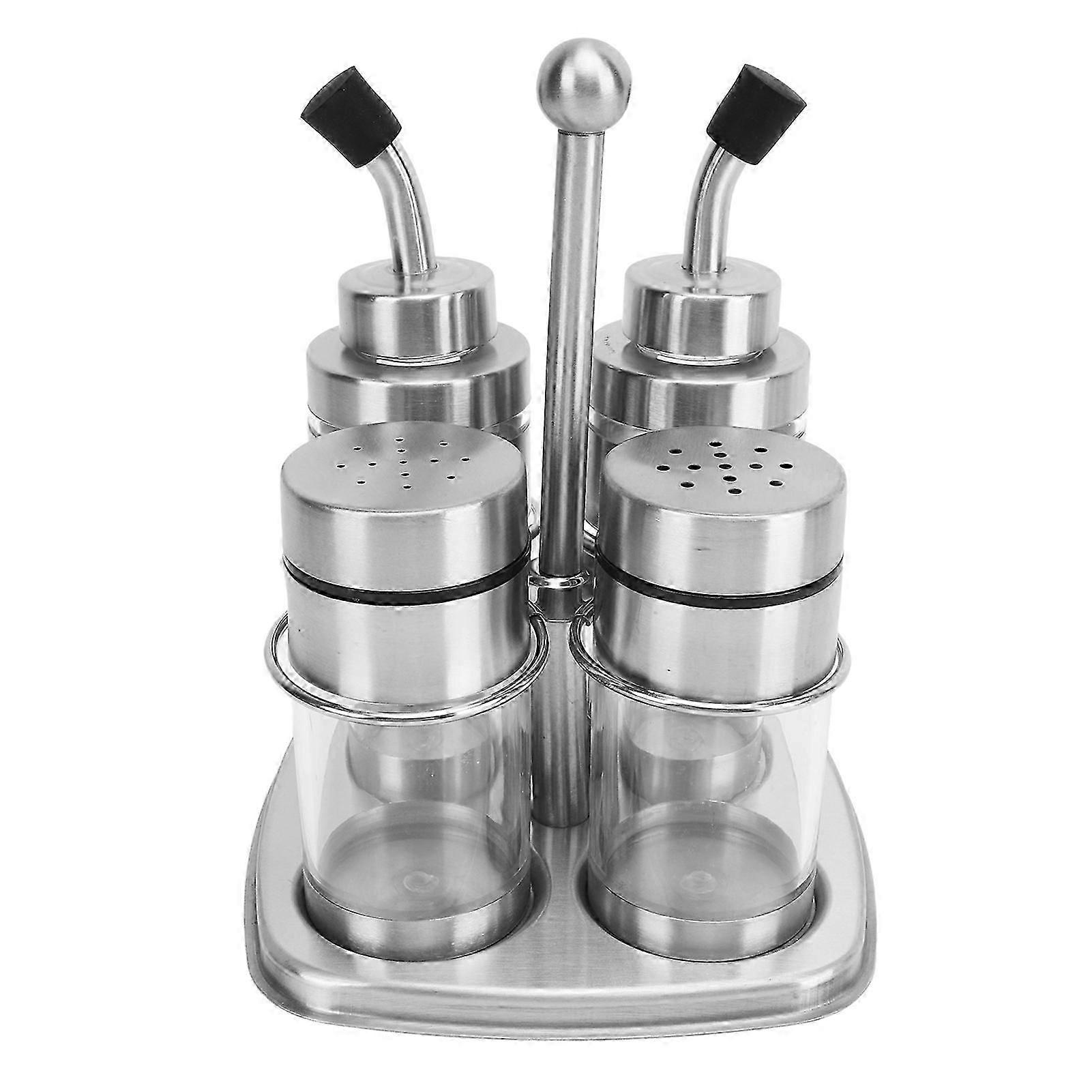 4 Stainless Steel Seasoning Jars for Kitchen Use