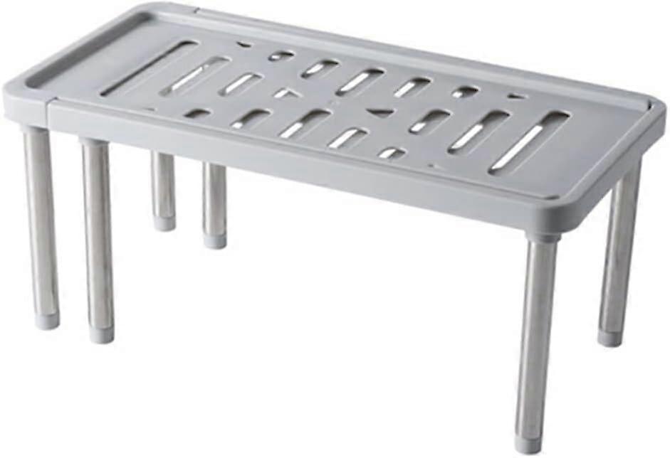 Kitchen Cabinet Organizer Retractable Stackable Spice Rack for Countertop and SpaceSaving Storage White