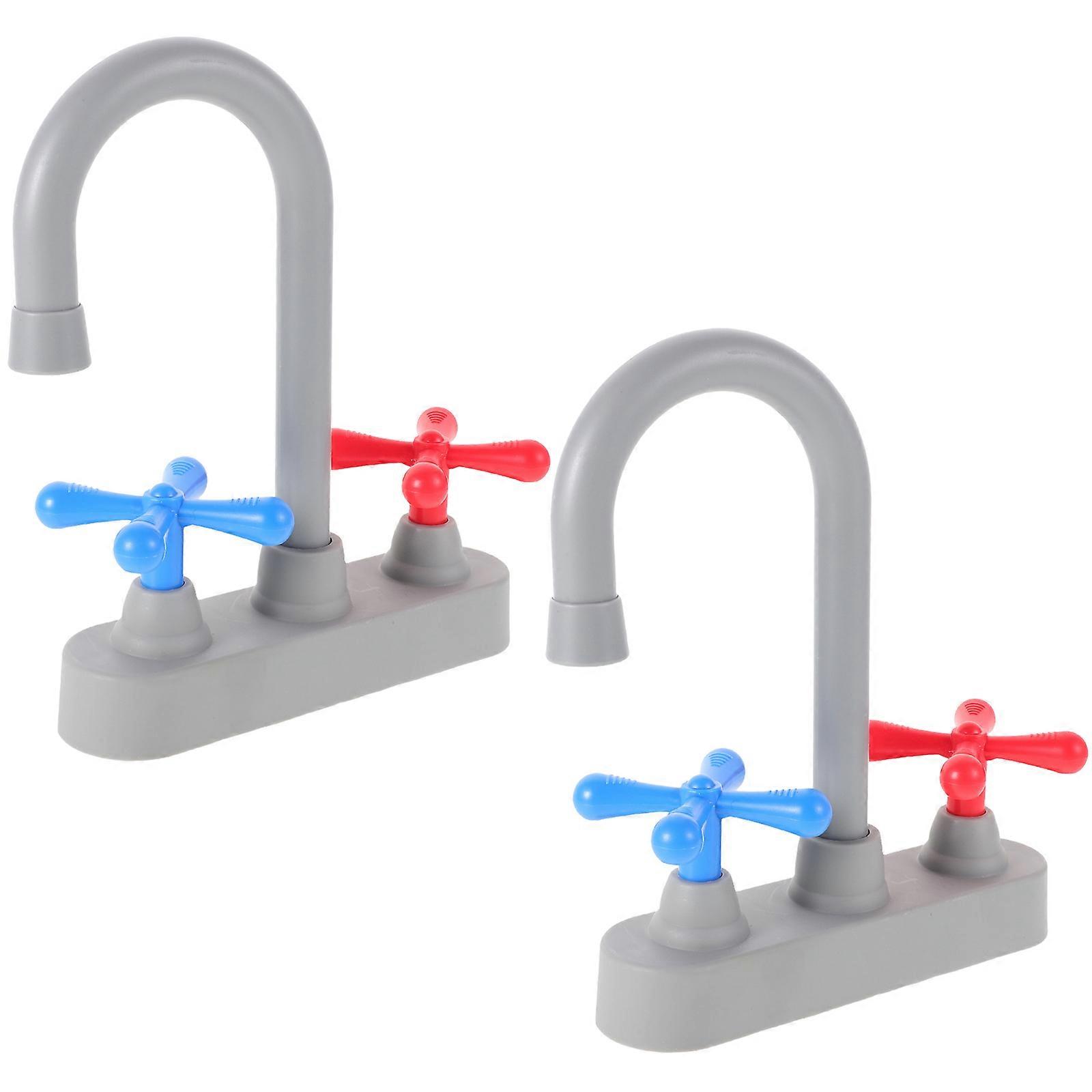 Kitchen Toy Faucet Simulation Play Replacement Faucet Toy for 2Pcs