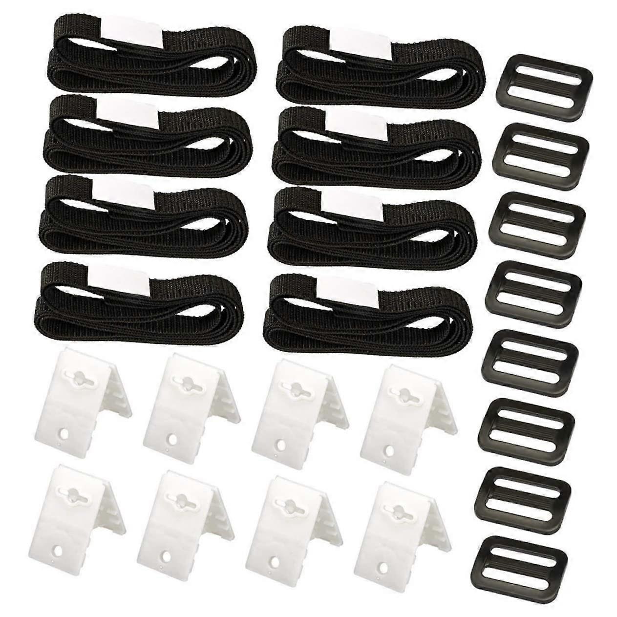 Pool Cover Straps Kit with Secure Buckle Attachment, Durable Solar Blanket Straps for Pool Reel