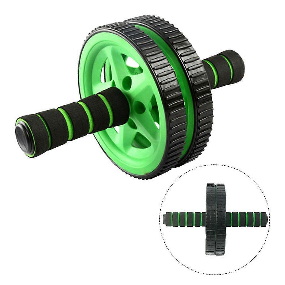 Abdominal Wheel Exercise Roller with Non-Slip Handles for Core Workout Green