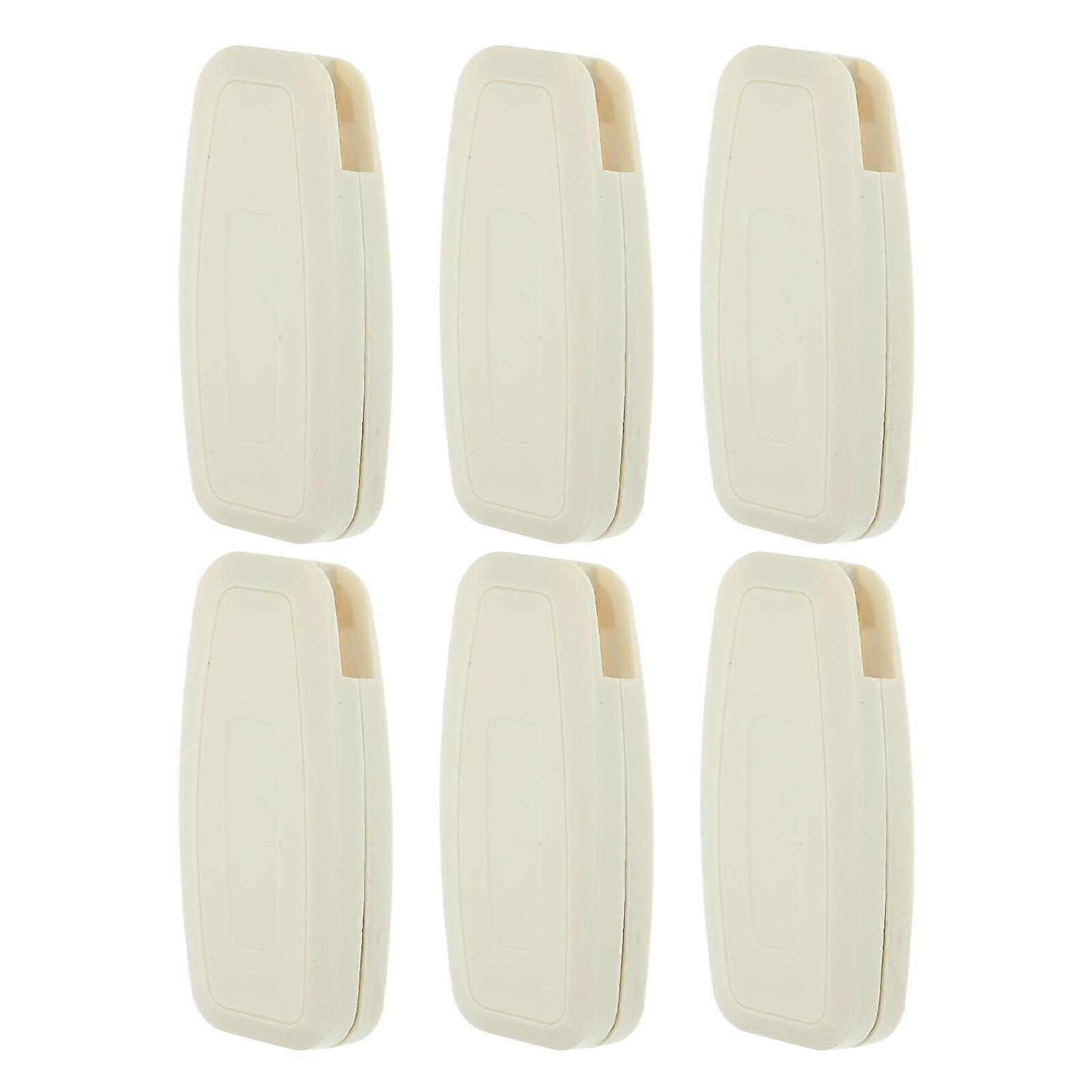 Plasthåndtak til gardinsnorer, 6 stk., hvitt pompongmateriale