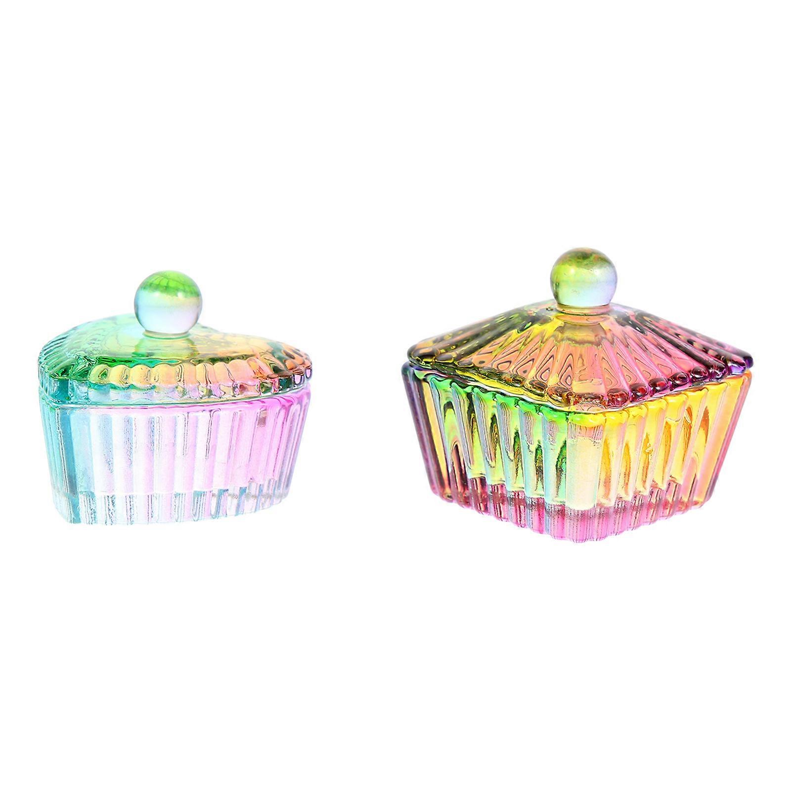 Assorted Manicure Cup for Nail Art Mixing 2Pcs with Lid