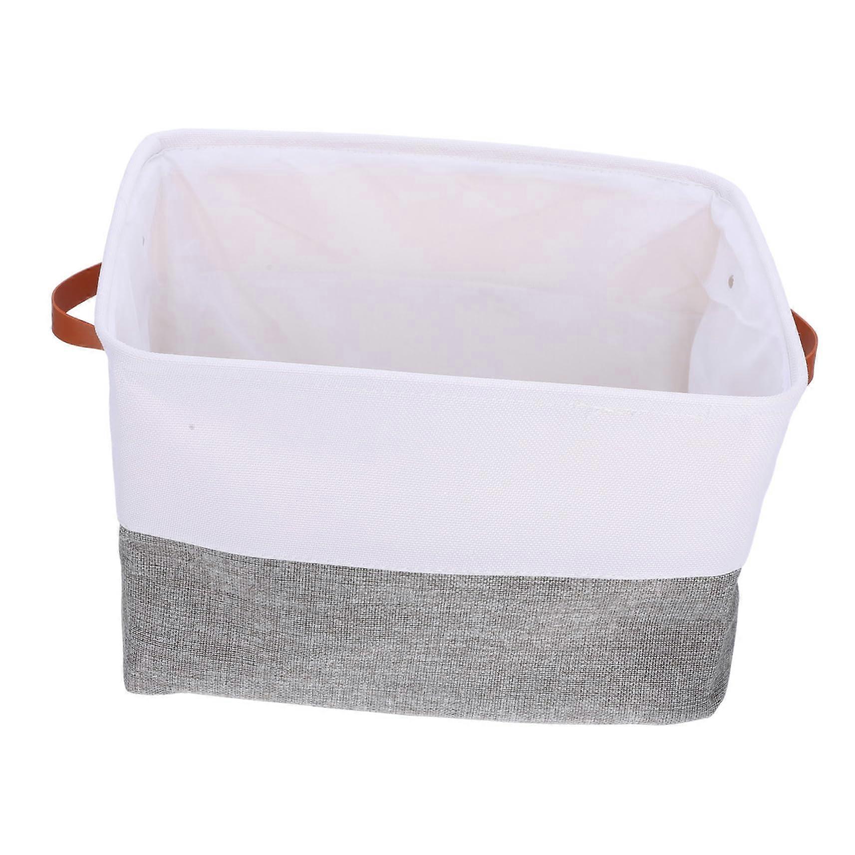 Extra Large Storage Baskets with Lid Collapsible Cotton Linen Cube Bin Decorative Laundry Hamper Ref:9356