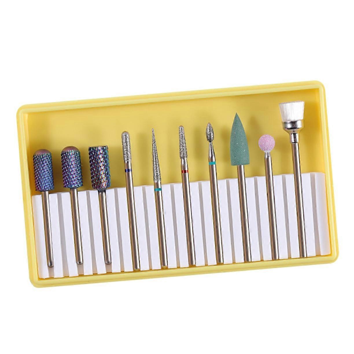 Professional Ceramic Nail Drill Bits Set for Gel Acrylic Nails, MultiFunction Manicure Kit
