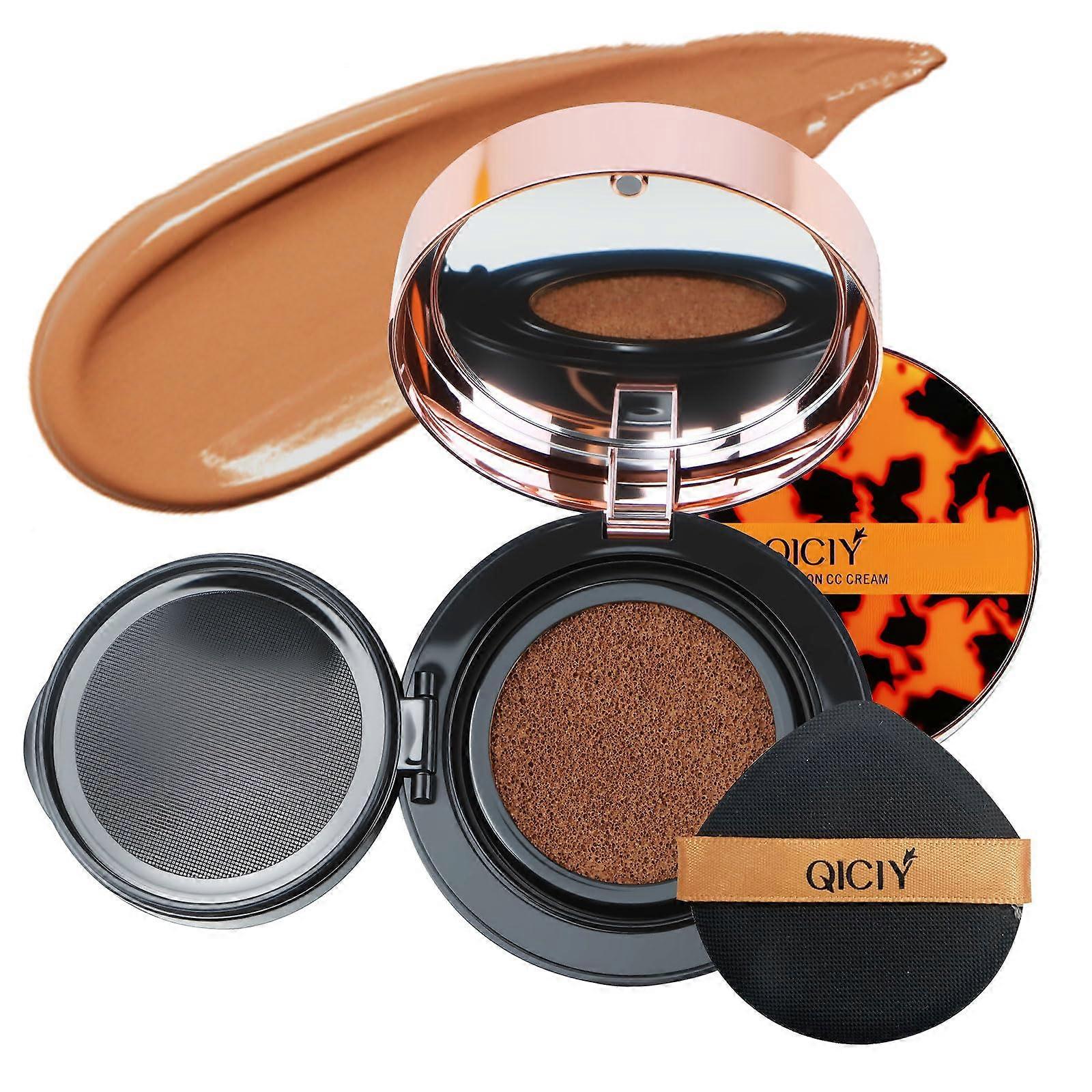 CC Cream Air Cushion Foundation with Mushroom Applicator, Buildable Coverage, Hydrating Cool Tone