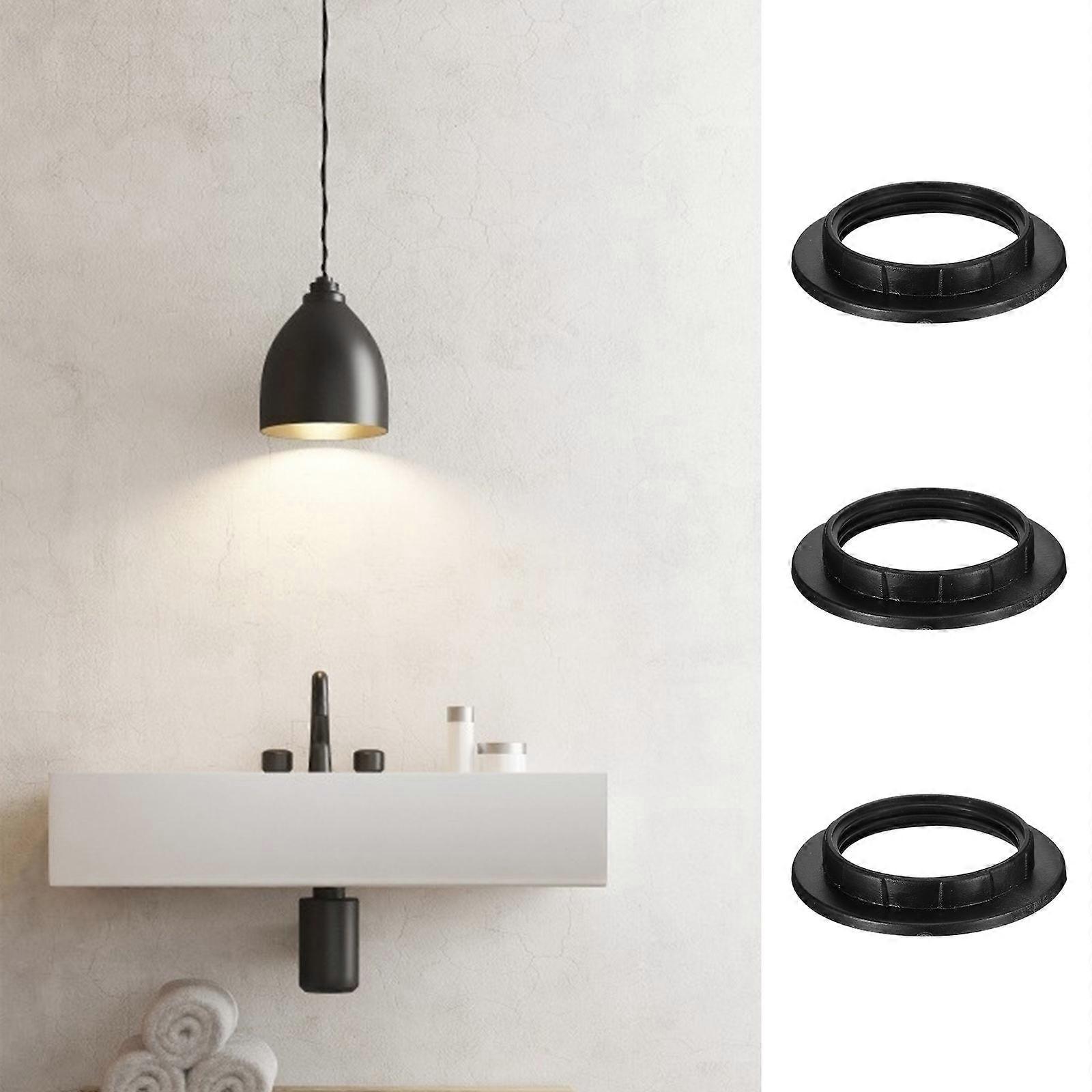 Plastic E27 Light Socket Adapter Ring for Lamp Use 50Pcs Black