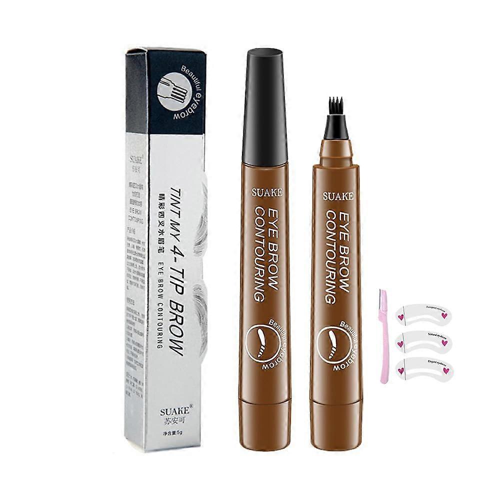 Waterproof Micro Fork Eyebrow Pencil with Precision 4 Tip, Long Lasting Natural Brow Effect