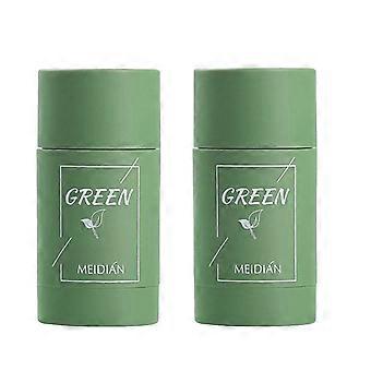 2PCS Green Tea Clay Mask for Blackheads Deep Pore Cleansing Oil Control Purifying Face Mask