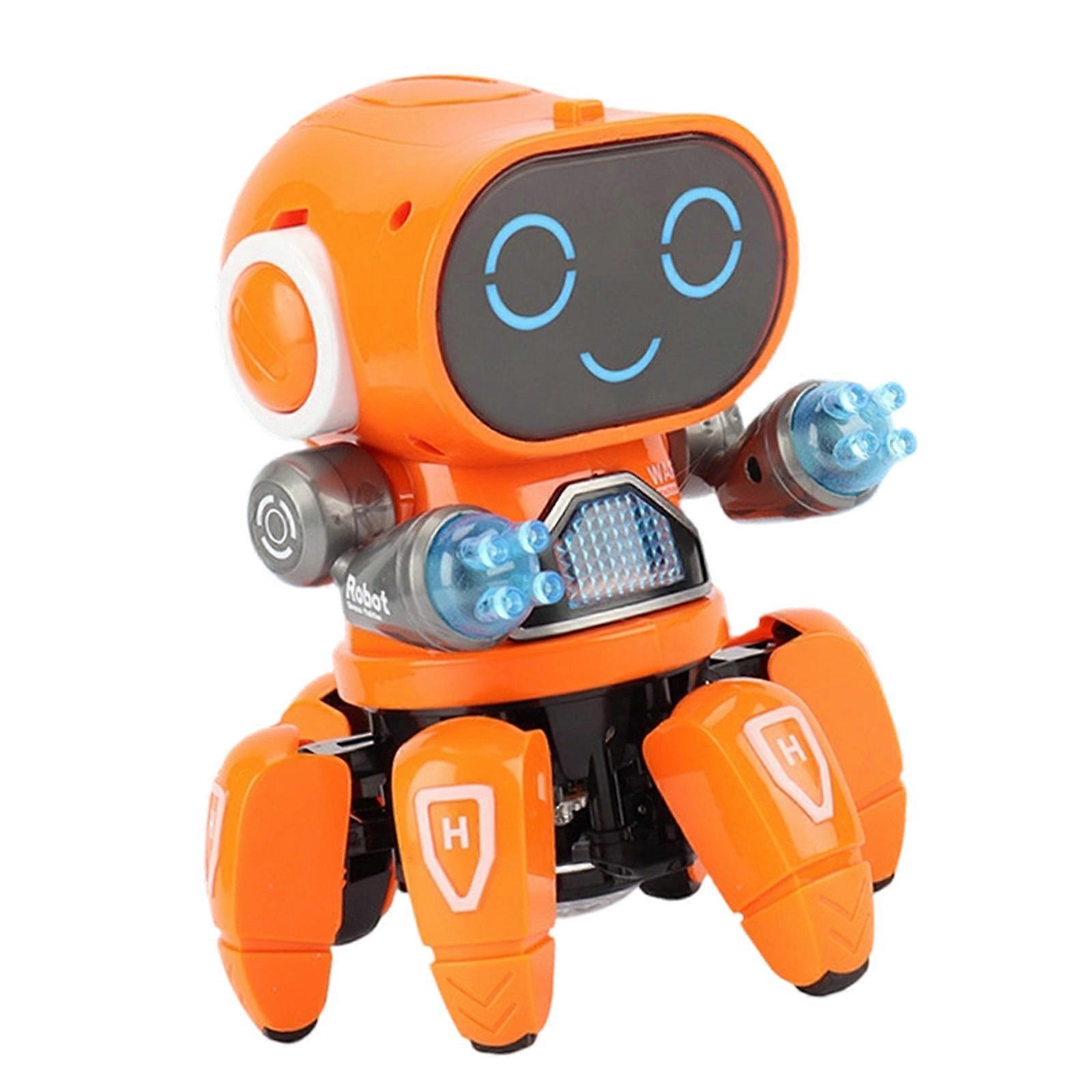 Music Playing Six Claws Robot Designed For Entertainment And Educational Programming Use  Orange