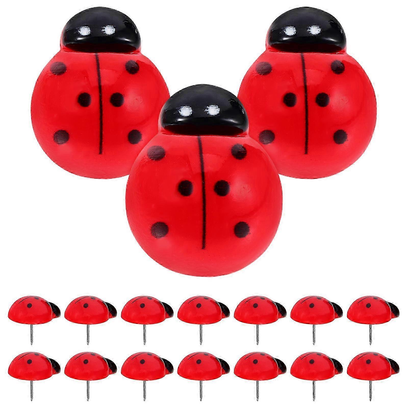 Creative Ladybug Push Pins Decorative Thumb Tacks for Office 20Pcs