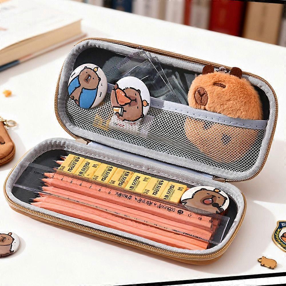 Multi-functional 3D Capybara Pencil Case Large Capacity Portable Pen Box Stationery Box Students Gift
