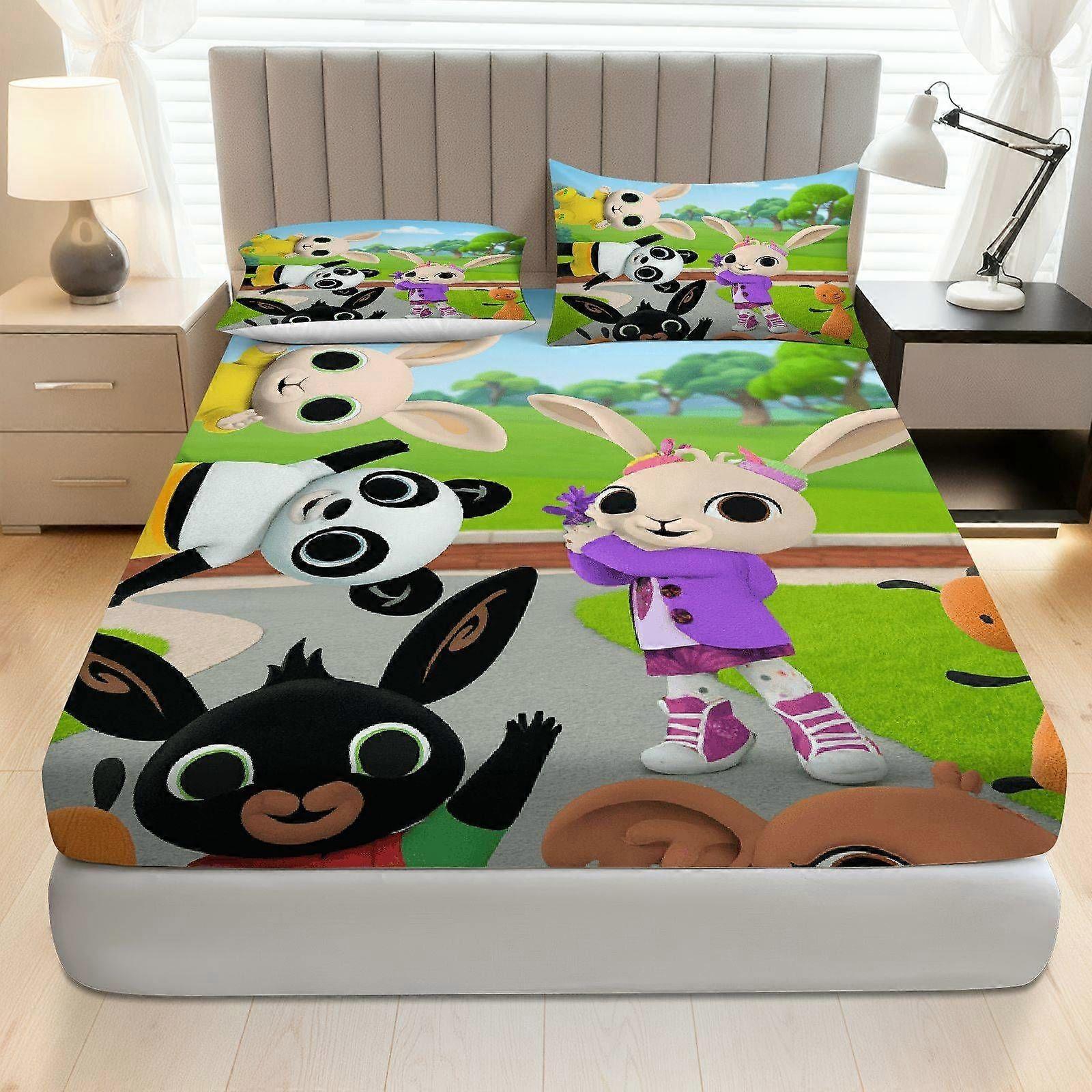 3pcs Animal Friends Adventure Fitted Sheet Set  Coreless Fun Theme