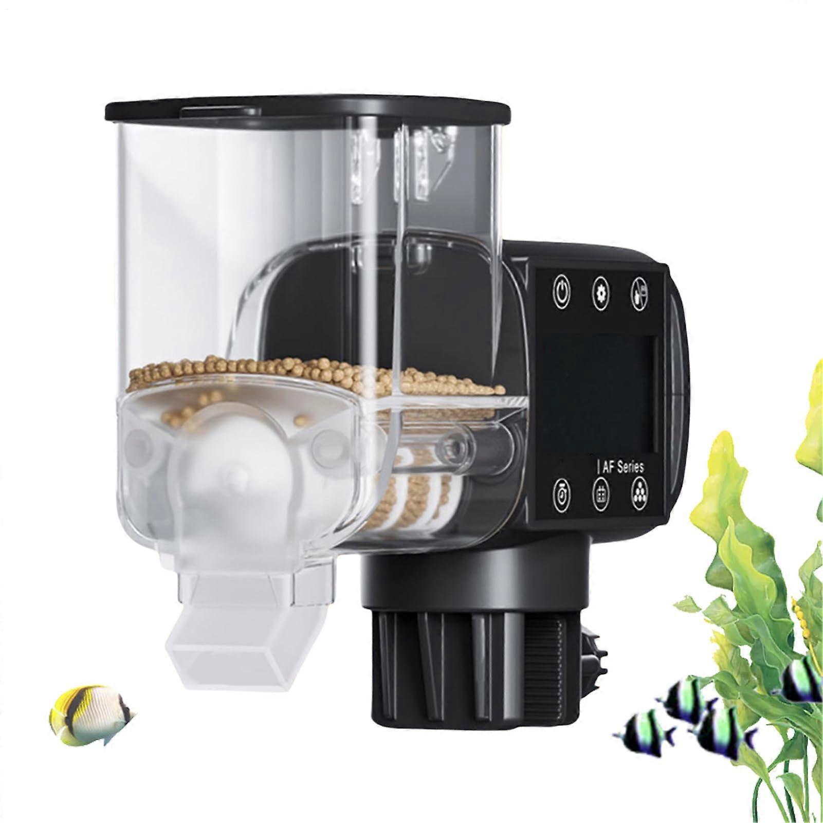 Automatic Fish Feeder with Timer, Battery Powered Programmable Aquarium Food Dispenser for Vacations