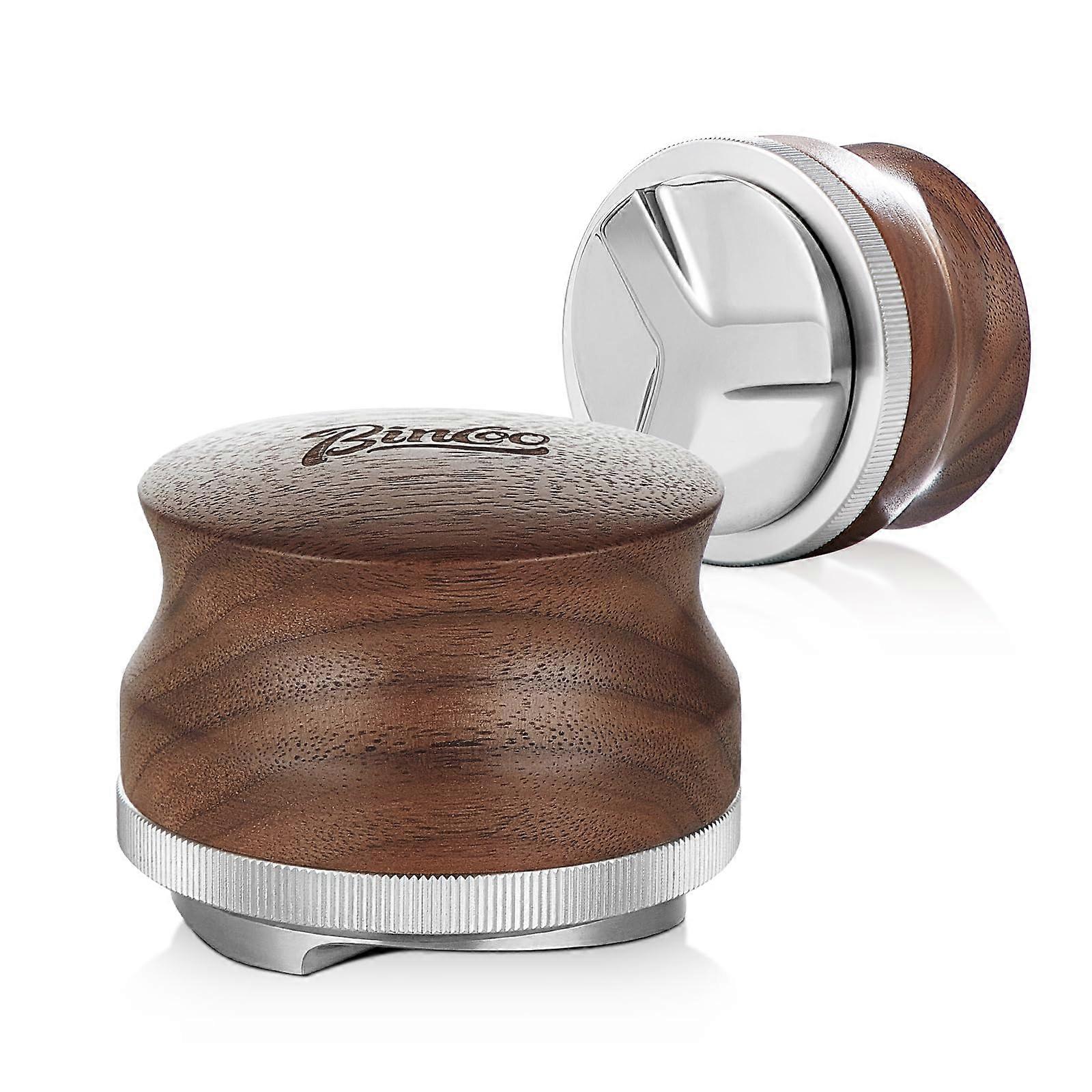 58mm Coffee Distributor and Espresso Tamper with Adjustable Depth, Uniform Leveling, Walnut Handle