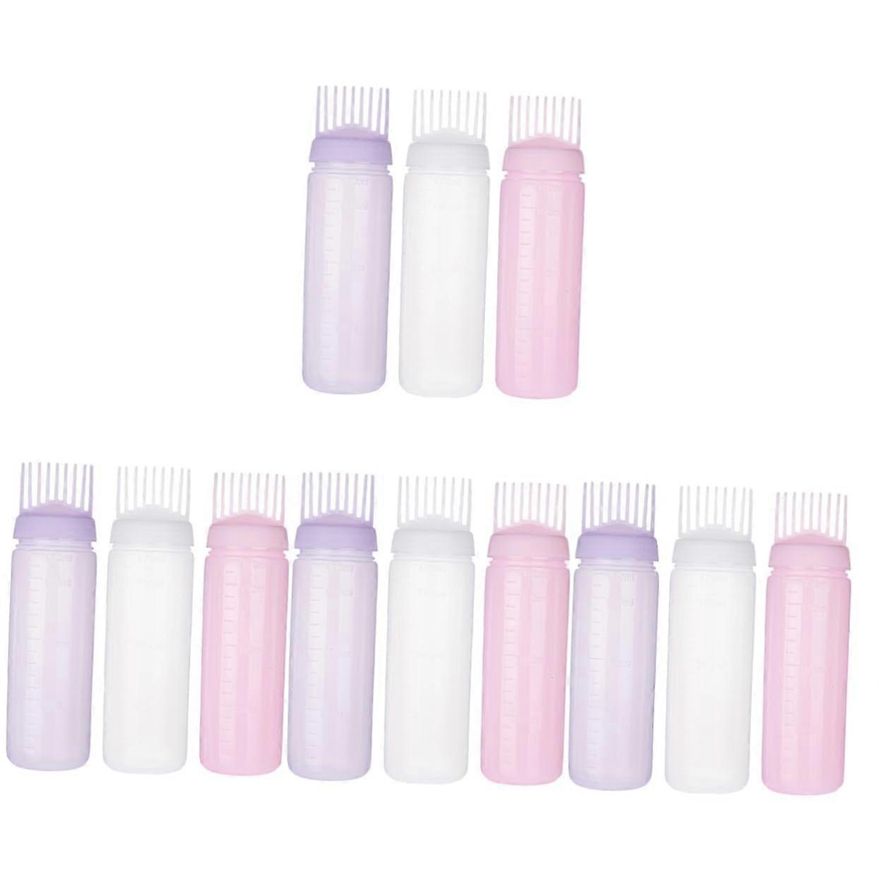 12pcs Hair Dye Applicator Bottle with Comb Tip for Precise Root Application and Easy Clean