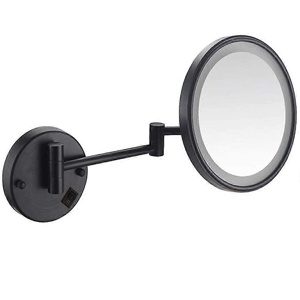 LED Wall Mounted Makeup Mirror 8 Inch 7X Magnification Chrome Extendable Arm for Bathroom