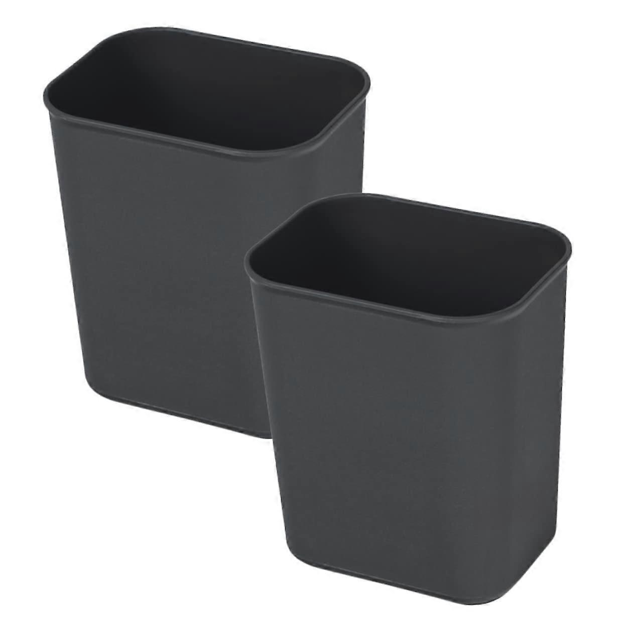 2Pcs Small Plastic Rectangle Trash Can 8L Waste Bin for Home Office Bathroom Kitchen Durable Design