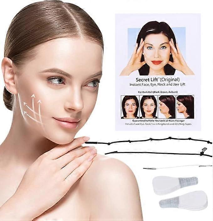 Face Lift Tape with Instant Lifting Effect, Invisible Under Makeup VShaped Silicone Patch, 40pcs
